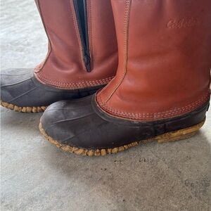 Cabela's Brown and Tan Men's Rain Boots